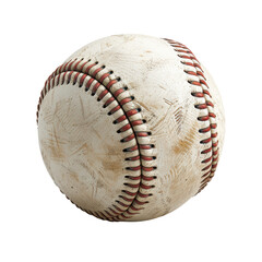 a worn baseball , isolated on white background, transparent background