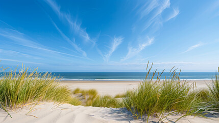 Dune beach panorama in summer