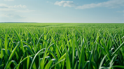 Obraz premium Large field of green grass