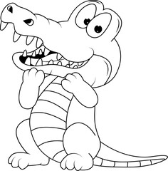 Cute Cartoon Crocodile Vector Illustration