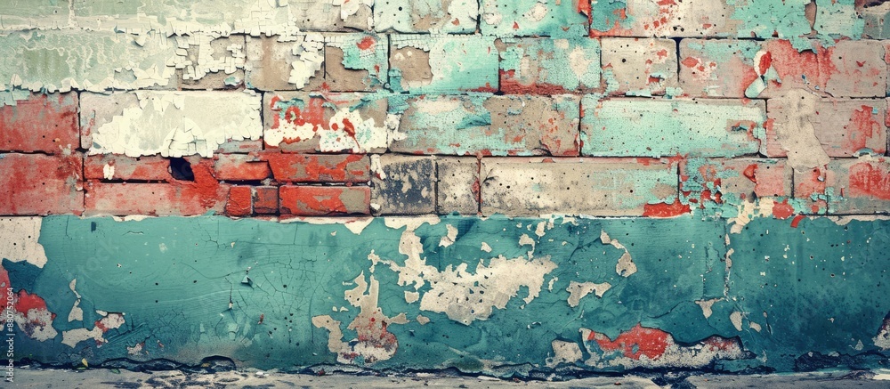 Fototapete wall with a retro look displaying contrasting spots in a copy space image