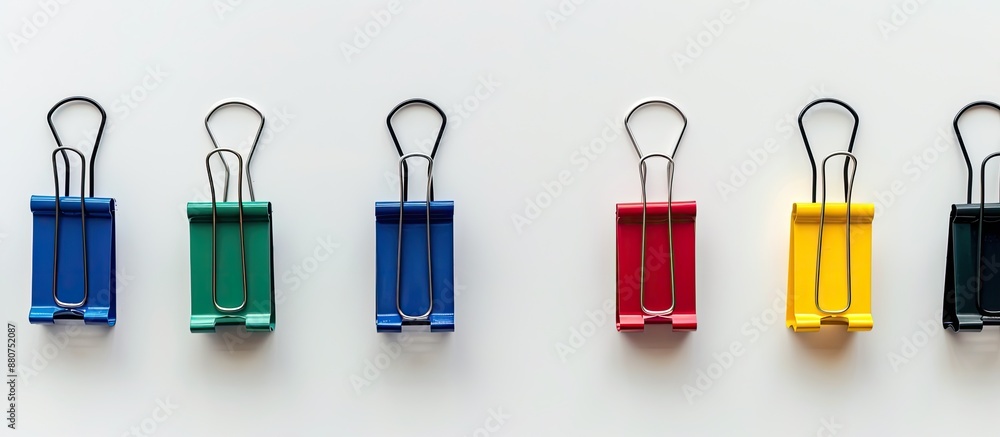 Aufkleber Binder clips displayed on a white background with available copy space image