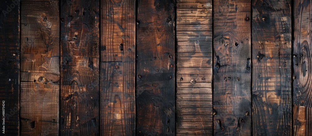 Poster an old natural pattern on a dark wood texture background creates a rustic backdrop with copy space i
