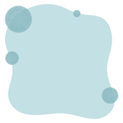 Organic Shape Text Frame with Circular Designs on the Sides, Isolated on White