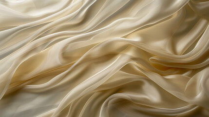 Fototapeta premium Smooth beige fabric, delicate waves, elegant drapery, minimalistic luxury