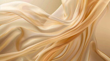 Obraz premium Smooth beige fabric, delicate waves, elegant drapery, minimalistic luxury