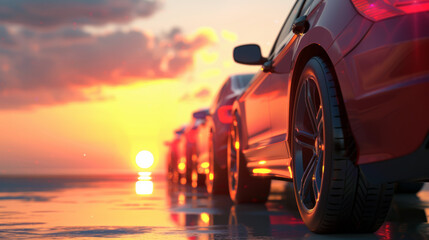 Urban Environment: Place the cars in a realistic urban setting, such as a city street or a modern downtown area. This environment can include skyscrapers, storefronts, streetlights, 