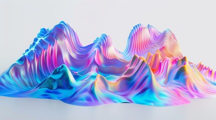 3D Vibrant Modern Art Illustration of a Futuristic Hologram on White Background