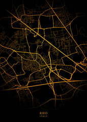 Rho City Map Poster Minimalist - Rho City Modern Wall Art Home Decor Ready to Printable
