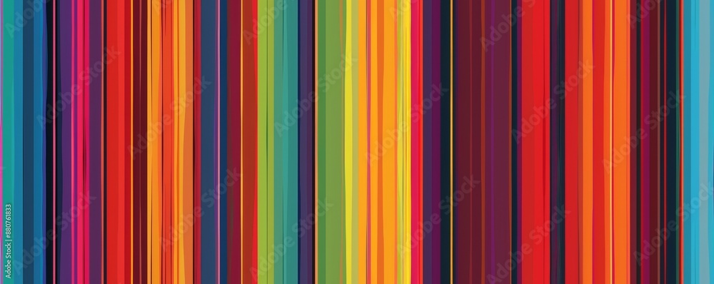 Poster vibrant abstract vertical striped pattern featuring a variety of colorful lines in a visually striki