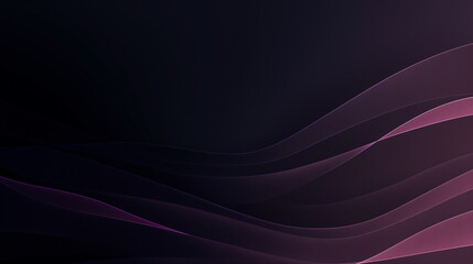 Abstract dark background with flowing purple waves. Elegant digital design template for banners, posters, and wallpapers