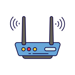 router color line icon with white background vector stock illustration