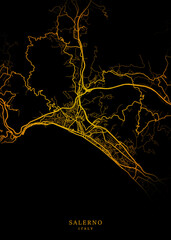 Salerno City Map Poster Minimalist - Salerno City Modern Wall Art Home Decor Ready to Printable
