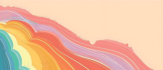 Minimalist Doodle Border Design with Blank Space for Pride Background