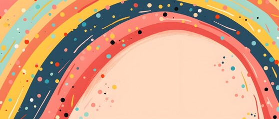 Minimalist Pride Day Background with Geometric Rainbow Shapes and Empty Space for Mockup