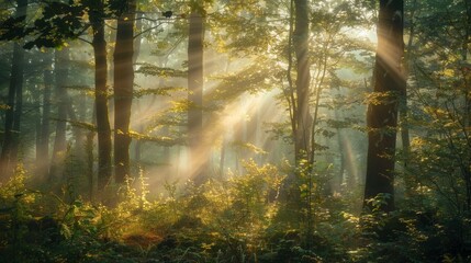 Sunbeams in the Forest.