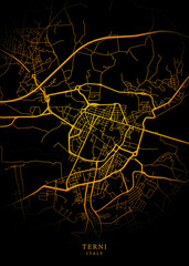 Terni City Map Poster Minimalist - Terni City Modern Wall Art Home Decor Ready to Printable
