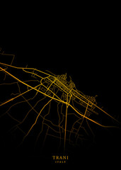 Trani City Map Poster Minimalist - Trani City Modern Wall Art Home Decor Ready to Printable
