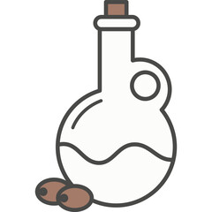 Olive oil in glass jar vector icon