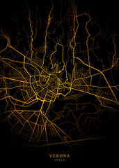 Verona City Map Poster Minimalist - Verona City Modern Wall Art Home Decor Ready to Printable	
