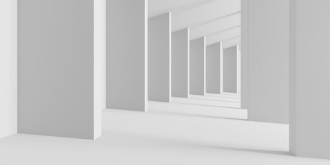 Obraz premium Abstract light corridor interior. Futuristic architecture background