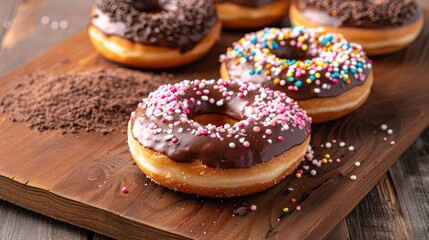 Traditional donuts in original and chocolate flavors