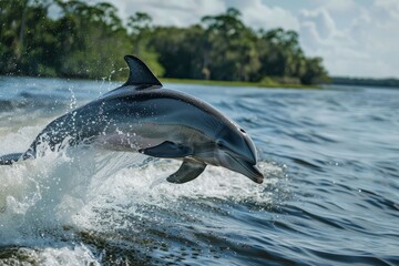 Fototapeta premium Dolphin leaping out of the water