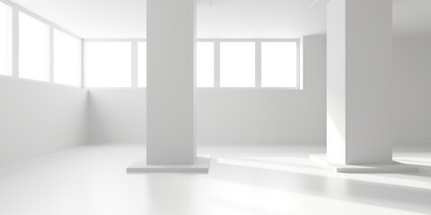 White elegant empty space.  White wall room background. Abstract interior