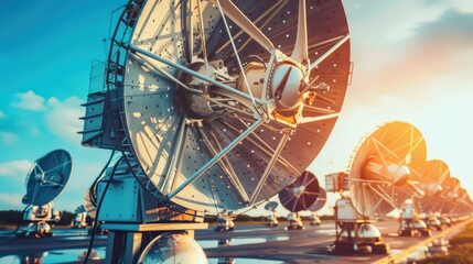 Cutting-Edge Technology: Close-up of Satellite Antenna Array