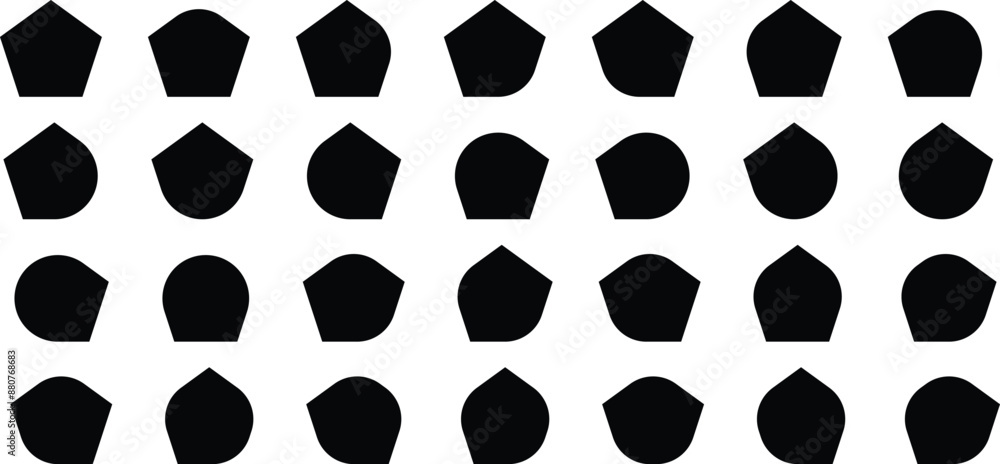 Aufkleber abstract basic shape collection. trendy minimalist basic shape, icons, circles, hexagon, star, trian