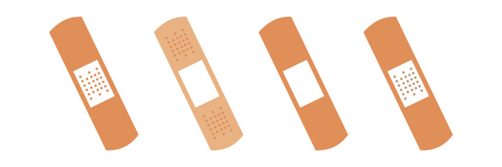Band aid graphics. Injury bandage vector. Medical plaster symbol. Medical patch vector on white background.