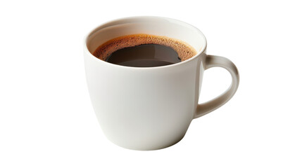 Morning Bliss: A Steaming Cup of Freshly Brewed Coffee in a Simple White Mug