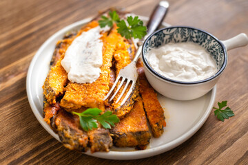 Crispy Eggplant Fries with Dipping Sauce