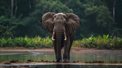 Fototapeta premium World Elephant Protection Day. elephants in the wild