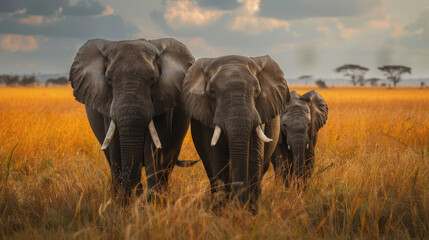 Obraz premium World Elephant Protection Day. elephants in the wild