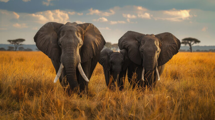 Fototapeta premium World Elephant Protection Day. elephants in the wild