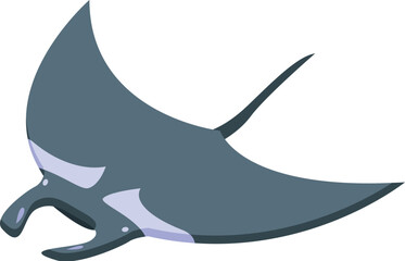Illustration of a giant manta ray swimming gracefully in the ocean