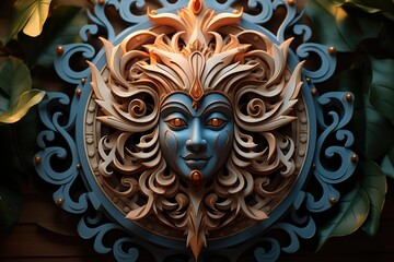 Patterno Patterno Pattern Black and White Floral Ornamental Mandala Liner for Co, generative IA