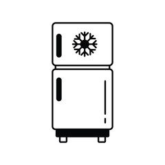 refrigerator glyph icon with white background vector stock illustration