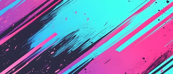 Upbeat Sporty Doodle Border Design with Bold Stripe Pattern and Energetic Motion Effect