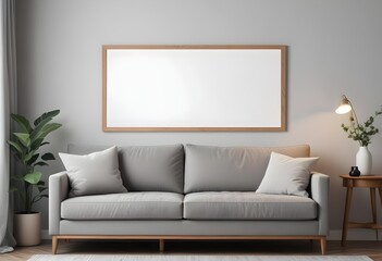 Frame mockup, ISO A paper size. Bedroom poster mockup. Modern interior design. Living room Interior mockup with house background. 3D render
