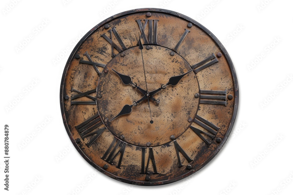 Aufkleber a simple analog clock with roman numerals displayed on a clean white background, suitable for use in