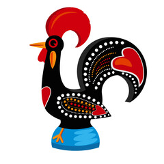 Barcelos rooster, vector illustration of a Portuguese symbol.