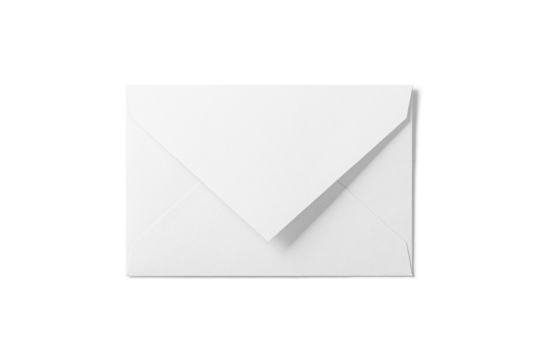 Paper envelope mockup isolated on a transparent background, PNG. High resolution. 