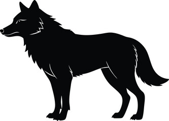 wolf silhouette, wolf black silhouette vector