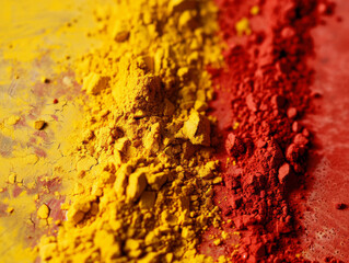 Red and Yellow Powder Background, Generative AI Illustration