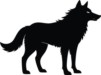 wolf silhouette, wolf black silhouette vector