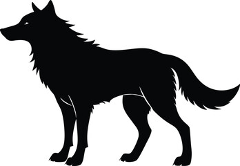 wolf silhouette, wolf black silhouette vector