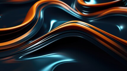 3d rendering of abstract flowing wavy liquid background