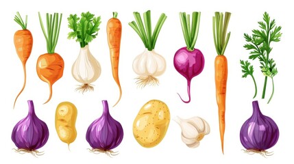 Freshly harvested vegetables in a garden basket, great for still life or food photography